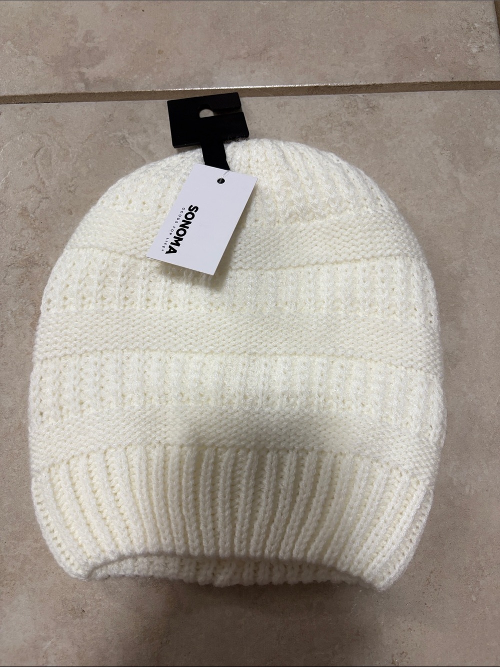 Sonoma Off-White Knit Beanie